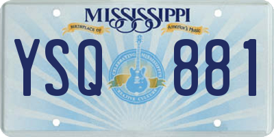 MS license plate YSQ881