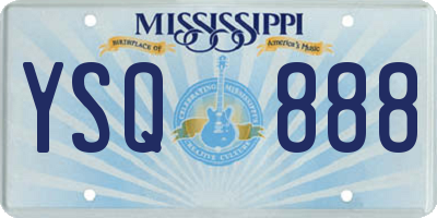 MS license plate YSQ888