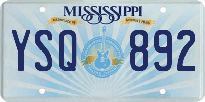 MS license plate YSQ892