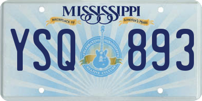 MS license plate YSQ893