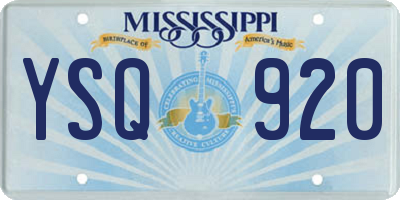 MS license plate YSQ920