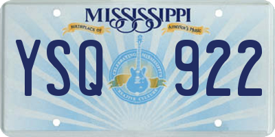 MS license plate YSQ922