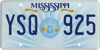 MS license plate YSQ925