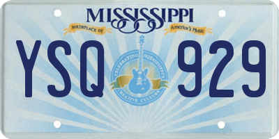 MS license plate YSQ929