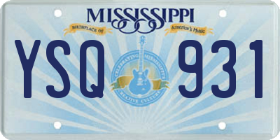 MS license plate YSQ931