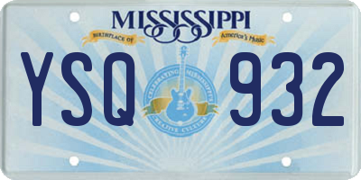 MS license plate YSQ932