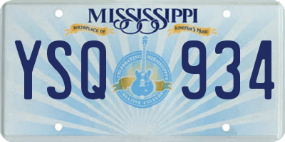 MS license plate YSQ934