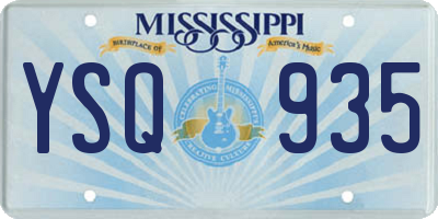 MS license plate YSQ935