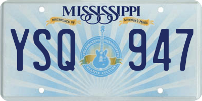 MS license plate YSQ947