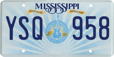 MS license plate YSQ958