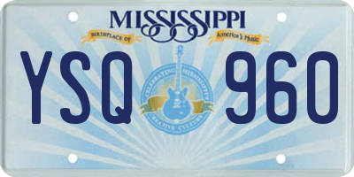 MS license plate YSQ960