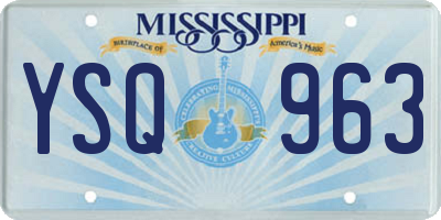 MS license plate YSQ963