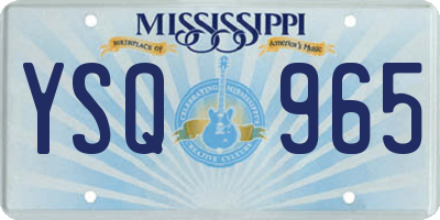 MS license plate YSQ965