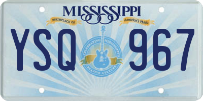 MS license plate YSQ967