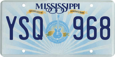 MS license plate YSQ968