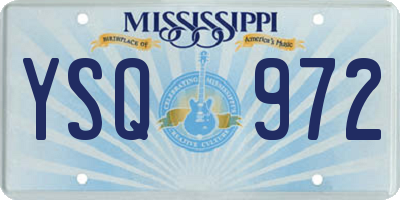 MS license plate YSQ972