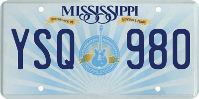 MS license plate YSQ980