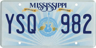 MS license plate YSQ982