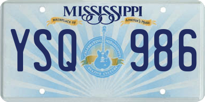 MS license plate YSQ986