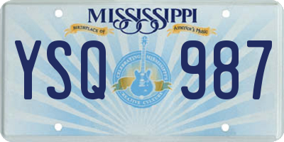 MS license plate YSQ987