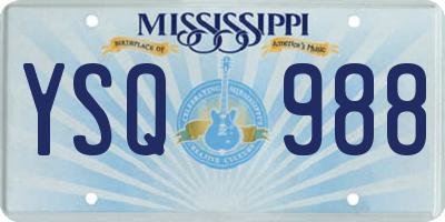 MS license plate YSQ988