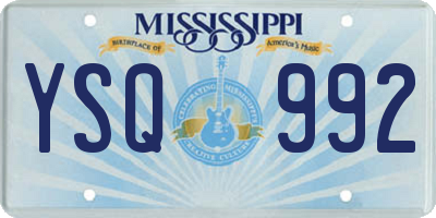MS license plate YSQ992