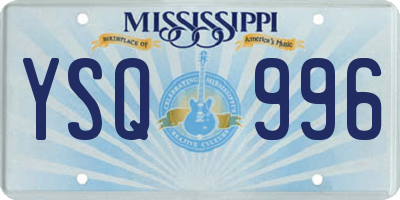 MS license plate YSQ996