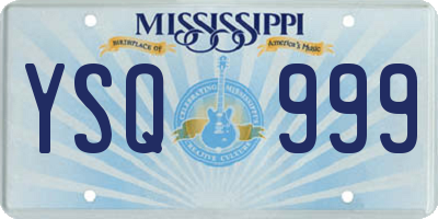 MS license plate YSQ999