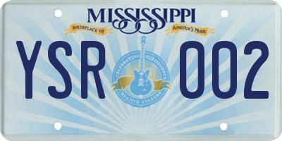 MS license plate YSR002