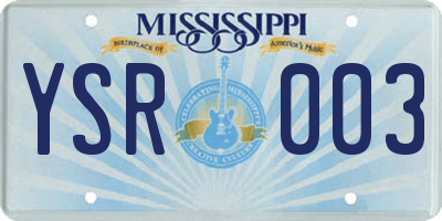 MS license plate YSR003