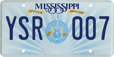 MS license plate YSR007