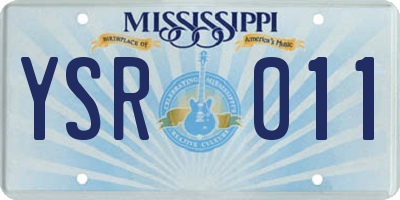 MS license plate YSR011