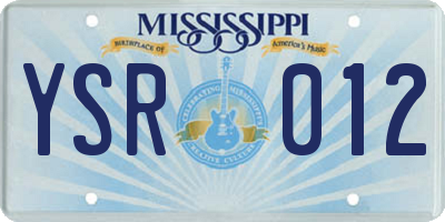 MS license plate YSR012