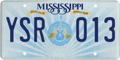MS license plate YSR013