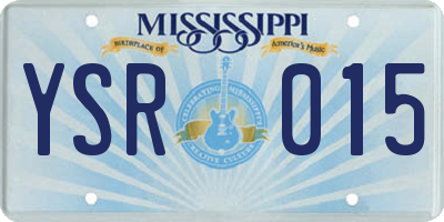 MS license plate YSR015