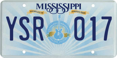MS license plate YSR017