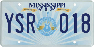 MS license plate YSR018