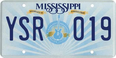 MS license plate YSR019