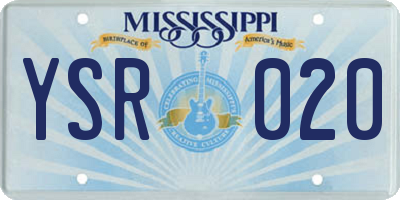 MS license plate YSR020