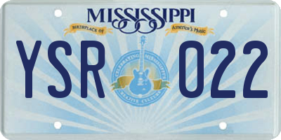 MS license plate YSR022