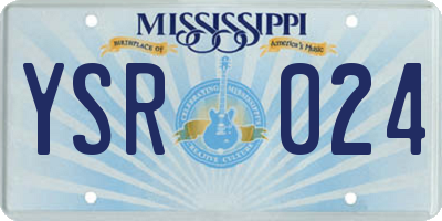 MS license plate YSR024