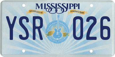 MS license plate YSR026