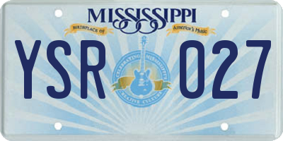 MS license plate YSR027