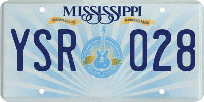 MS license plate YSR028