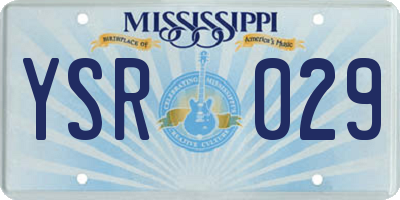 MS license plate YSR029