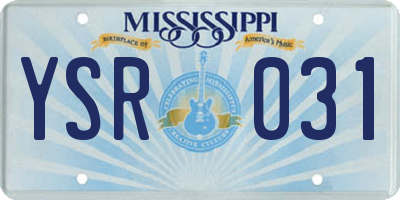 MS license plate YSR031