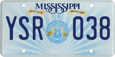 MS license plate YSR038