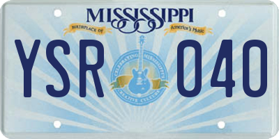 MS license plate YSR040