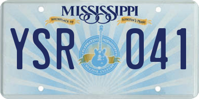 MS license plate YSR041