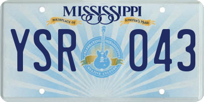 MS license plate YSR043